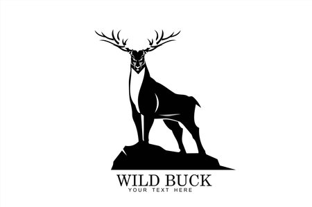 standing stag. big buck standing on the hillのイラスト素材