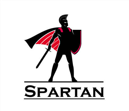 warrior with the cape holding sword and shieldのイラスト素材