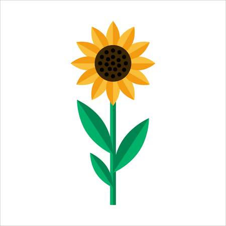 Sunflower icon isolated. Flat Sunflower on white background - vector stock.のイラスト素材