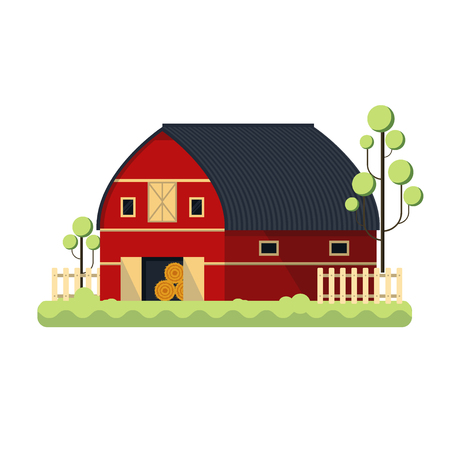 minimalistic illustration of a barn, eps10 vectorのイラスト素材