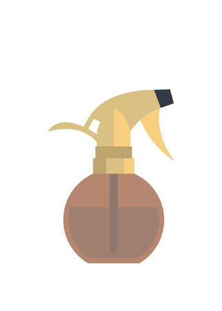 Flat sprayer isolated on white background - vector illustration. Equipment for barbershop, styling tool. Beauty salon accessories.のイラスト素材