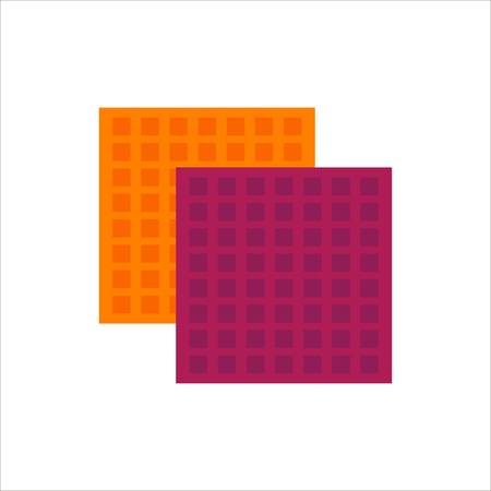 Flat cellulose sponges icon logo rag isolated on white background. Clean object, household equipment tool. Cleaning service vector stock illustration, housekeeping cleannessのイラスト素材