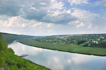 Dniester river, Moldova, near Popenki vilageの写真素材