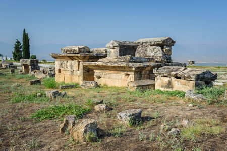 Ruins of ancient Hierapolis, now Pamukkale, Turkeyの写真素材
