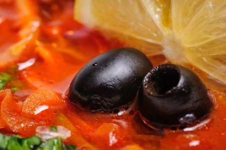 Russian and Ukrainian soup solyankaの写真素材