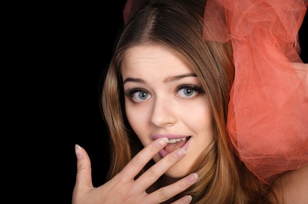 Excited young womanの写真素材