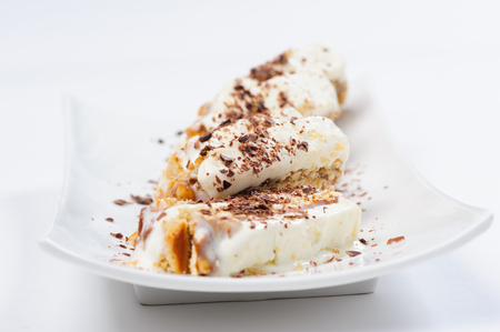 Semifreddo dessert with cookies and assorted nutsの写真素材