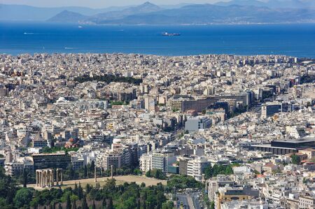 Modern Athens shot from Lycabettus hillのeditorial素材