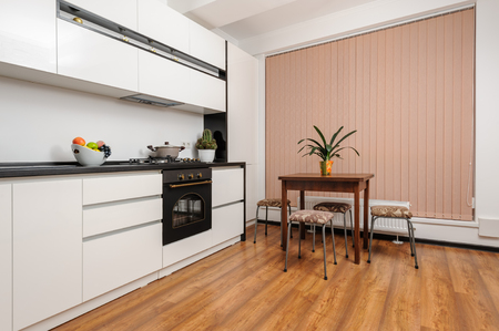 Classic black and white kitchenの写真素材