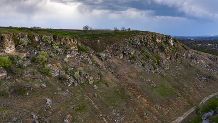 Gorge between two toltres near the Trinca village, Moldova