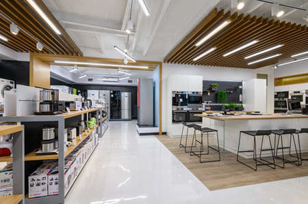 Interior of premium domestic appliance storeのeditorial素材