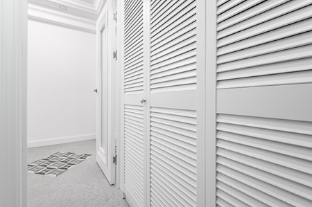 White wardobe room in new apartmentの写真素材