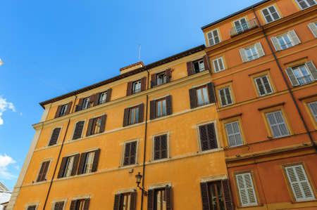 Typical view of usual old residential buildings in Rome, Italyのeditorial素材