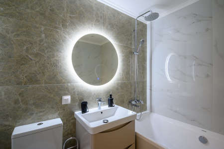 Modern luxury marble bathroomの写真素材