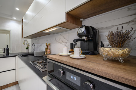 White and black modern luxury kitchen details