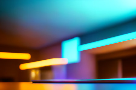 Empty worktop mockup, suitable to put your items. Selective focus. Defocused background of kitchen...