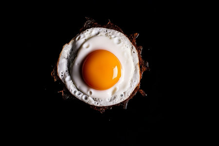 A fried egg on a piece of toast. AI generative imageの素材