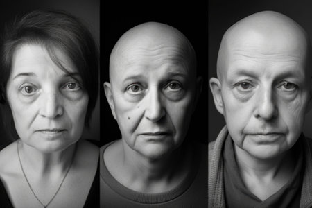 A group of relative people with different facial expressions. AI generative image.の素材