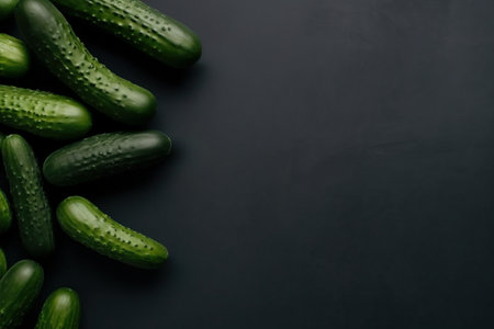 A pile of cucumbers sitting on top of a table. AI generative imageの素材