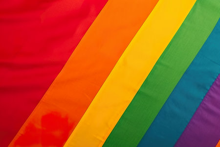 A close up of a rainbow colored fabric. AI generative imageの素材