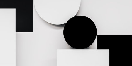 A black and white photo of a black and white object. AI generative image.の素材