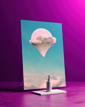A picture of a cloud floating in the sky. AI generative image.の素材