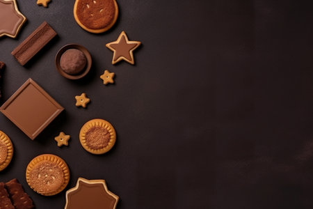 A table topped with lots of different types of cookies. AI generative imageの素材