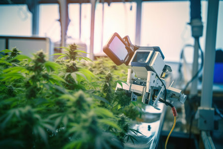 A machine that is on top of a plant. AI generative imageの素材