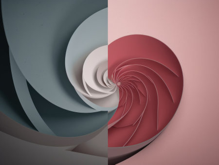 A picture of a red and white spiral. AI generative image.の素材