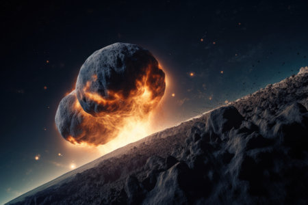 An image of a large object in the sky. AI generative image.の素材