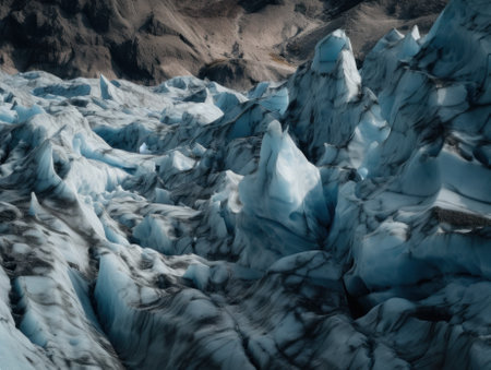 A large glacier with lots of ice on it. Generative AI image.の素材