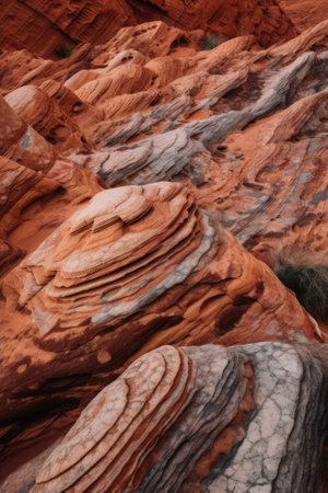 A large rock formation in the middle of a desert. Generative AI image.の素材