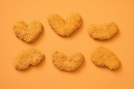 Six heart shaped cookies arranged in a circle. AI generative imageの素材
