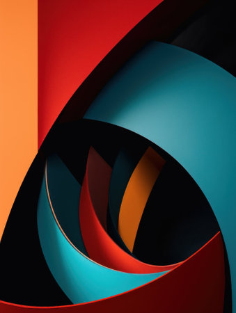 A close up of a colorful abstract design. Generative AI image.の素材