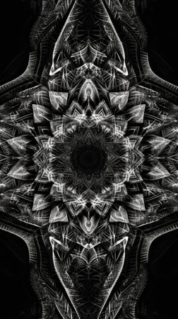 A black and white image of a flower. Generative AI image.の素材