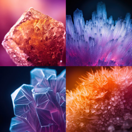 A close up of a bunch of crystals. Generative AI image.の素材