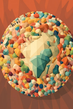 A picture of a bunch of different colored objects. Generative AI image.の素材