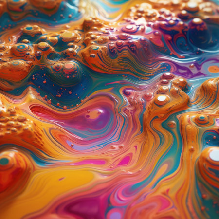 A close up of a mixture of liquid. Generative AI image.の素材
