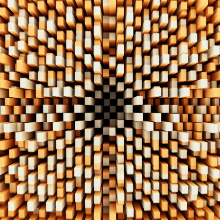 A computer generated image of a square structure. Generative AI image.の素材