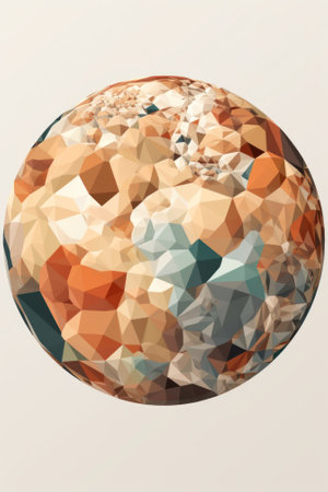 A picture of a doughnut made of geometric shapes. Generative AI image.の素材