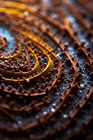 A close up of a chocolate cake on a table. Generative AI image.の素材
