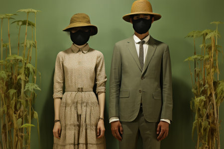 A man and a woman standing next to each other. Generative AI image.の素材