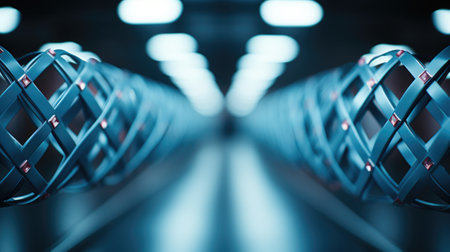 A row of empty seats in an airport. Generative AI image.の素材