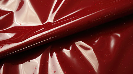 A close up of a red plastic material. Generative AI image.の素材