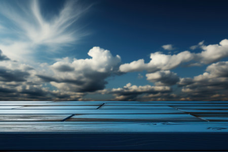 A picture of the sky and clouds over the ocean. Generative AI image.の素材