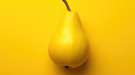 A yellow pear on a yellow background. Generative AI image.の素材
