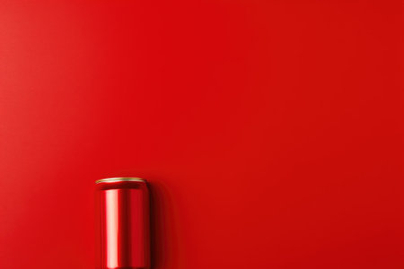 A red can of soda on a red background. AIの素材