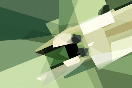 Abstract geometric background with a black and white cat, AIの素材