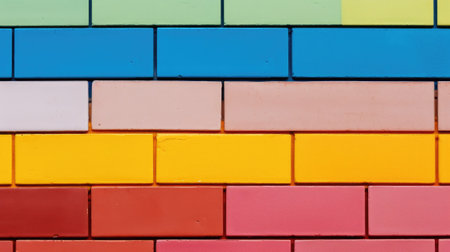 Colorful brick wall background, AIの素材