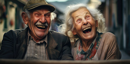A man and a woman are laughing and laughing, AIの素材